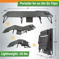 thumbnail image 3 of Wakeman Outdoors Folding Camping Cot with Mattress for Adults up to 440lbs, Gray, 3 of 7