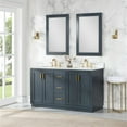 thumbnail image 3 of Gazsi 60" Double Bathroom Vanity Set in Charcoal Blue with Mirror, 3 of 9