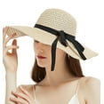 thumbnail image 2 of Giolshon Women's Sun Straw Hat Wide Brim Summer Hat Foldable Roll up Floppy Beach Hats, 2 of 6