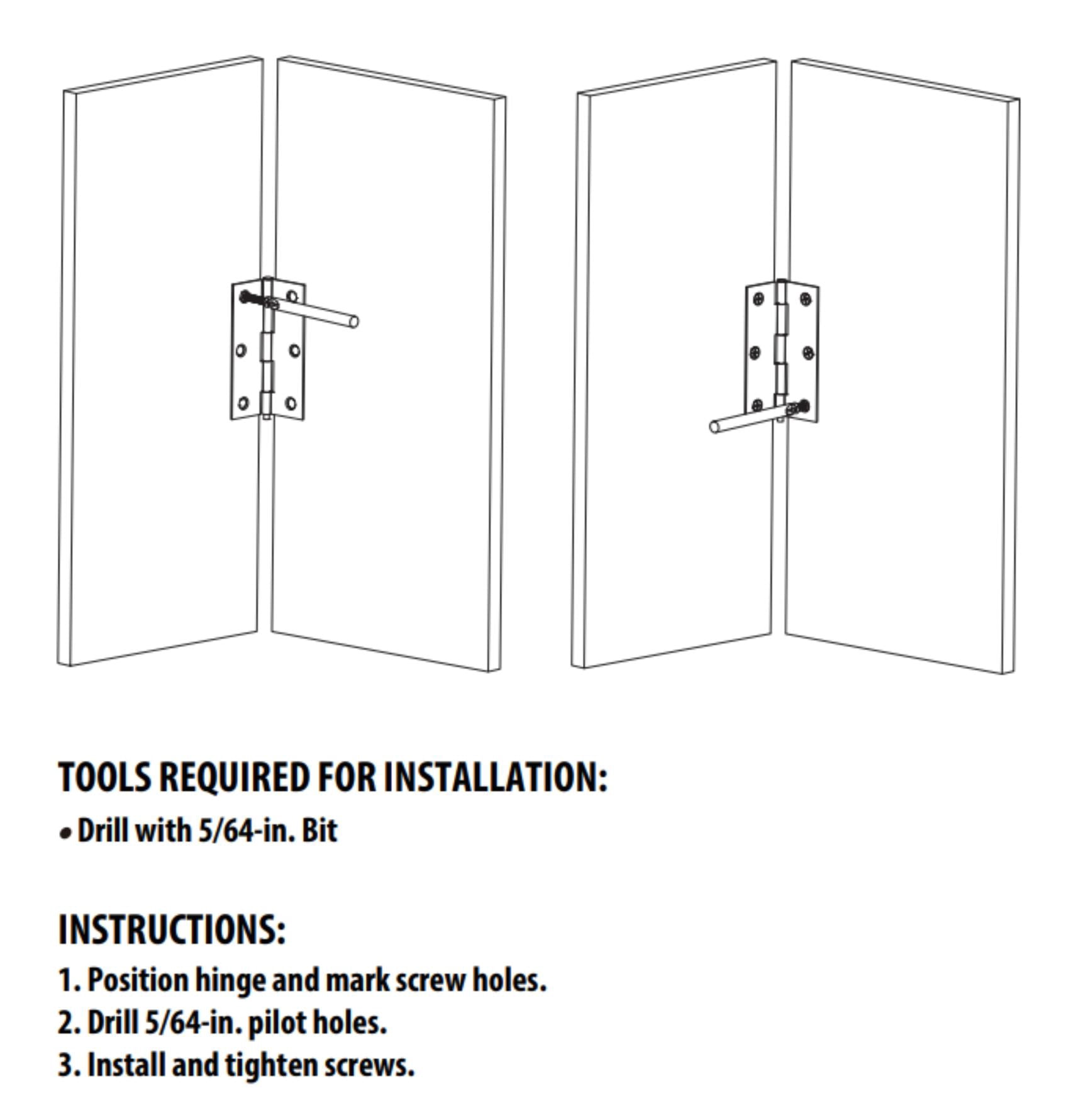 Hyper Tough 3in. Door and Window Hinge, Matte Black, 20 Pack