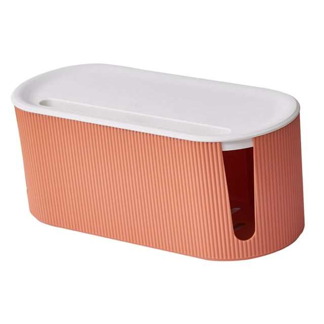 Caja organizadora de cables, oculta cables y cables, para ordenador de escritorio en casa y en la oficina naranja