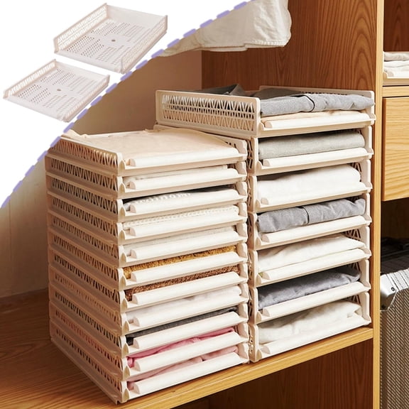 Multi-Purpose Plastic Drawer Storage Organizer Rack – Stackable Breathable Closet Clothes, Document, Food Container, Folding Board, White, 1 Pc, 35x28.5x7cm