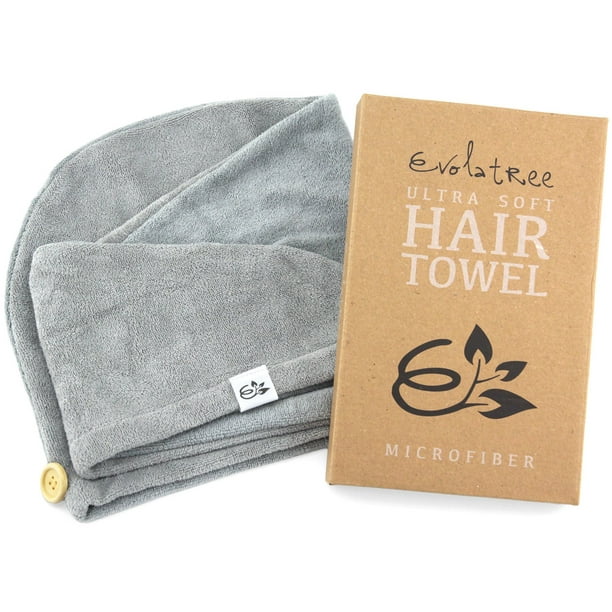 Evolatree Microfiber Hair Towel - Wet Hair Wrap Turbans - Rapid Dry Anti  Frizz Curly Hair Products - Quick