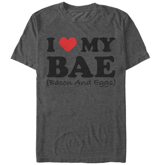 Men's Lost Gods Valentine's Day Bacon and Eggs Graphic Tee Charcoal Heather 2X Large