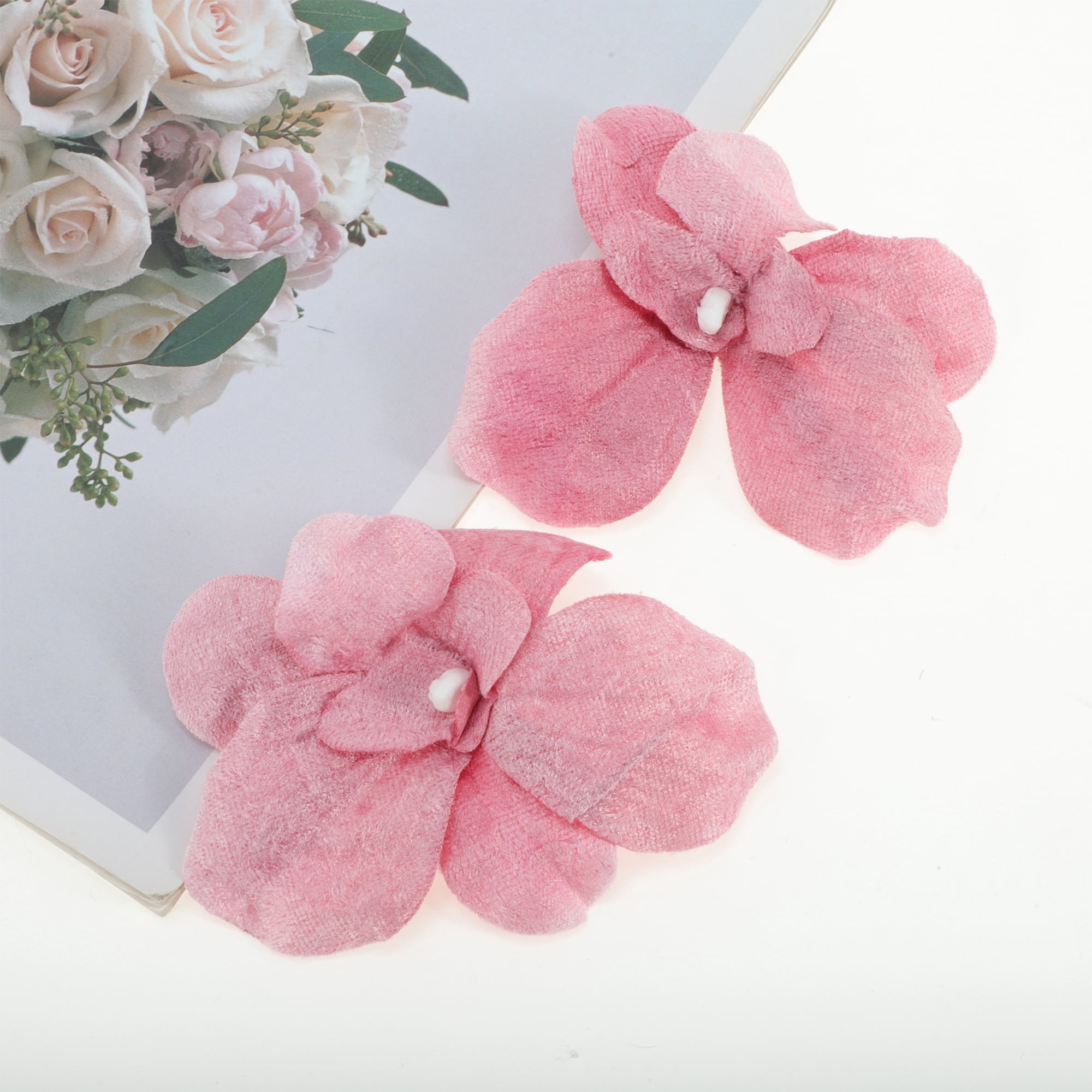 Unique Bargains 2Pcs Wind Butterfly Flowers Hair Clip Fashionable Hairstyles Pink