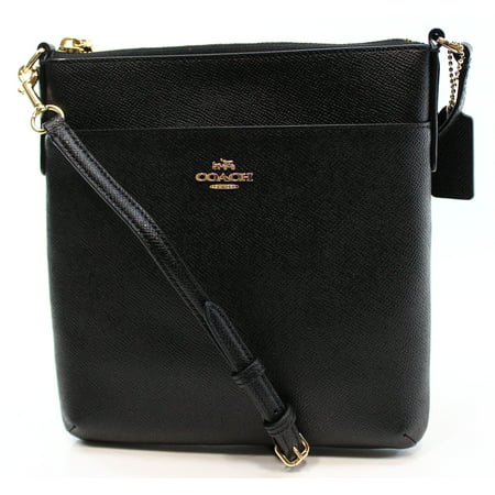 Coach - Coach NEW Black Gold Courier Leather Top Zip Purse Crossbody Handbag - 0