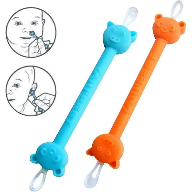 Limpiador nasal y de oídos para bebés, 2 unidades, para bebés y niños pequeños, con dos herramientas para eliminar cerumen y mocos.