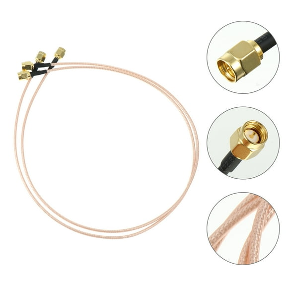 2pcs Sma Male To Sma Male Rf Coaxial Coax Cablerf Coax Adapter Coaxial Cables Antenna To Coax Adapter Radios Coaxial Connector For Wifi Ham Gps 50cm