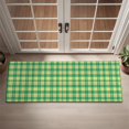 thumbnail image 2 of Green Yellow Checkerboard Checkered Pattern Door Rugs,Washable Non Slip Door Mats Indoor,Decorative Door Mats,Entry Mat Indoor for Entrance,Bedroom,Kitchen,Bathroom,16"x47", 2 of 6