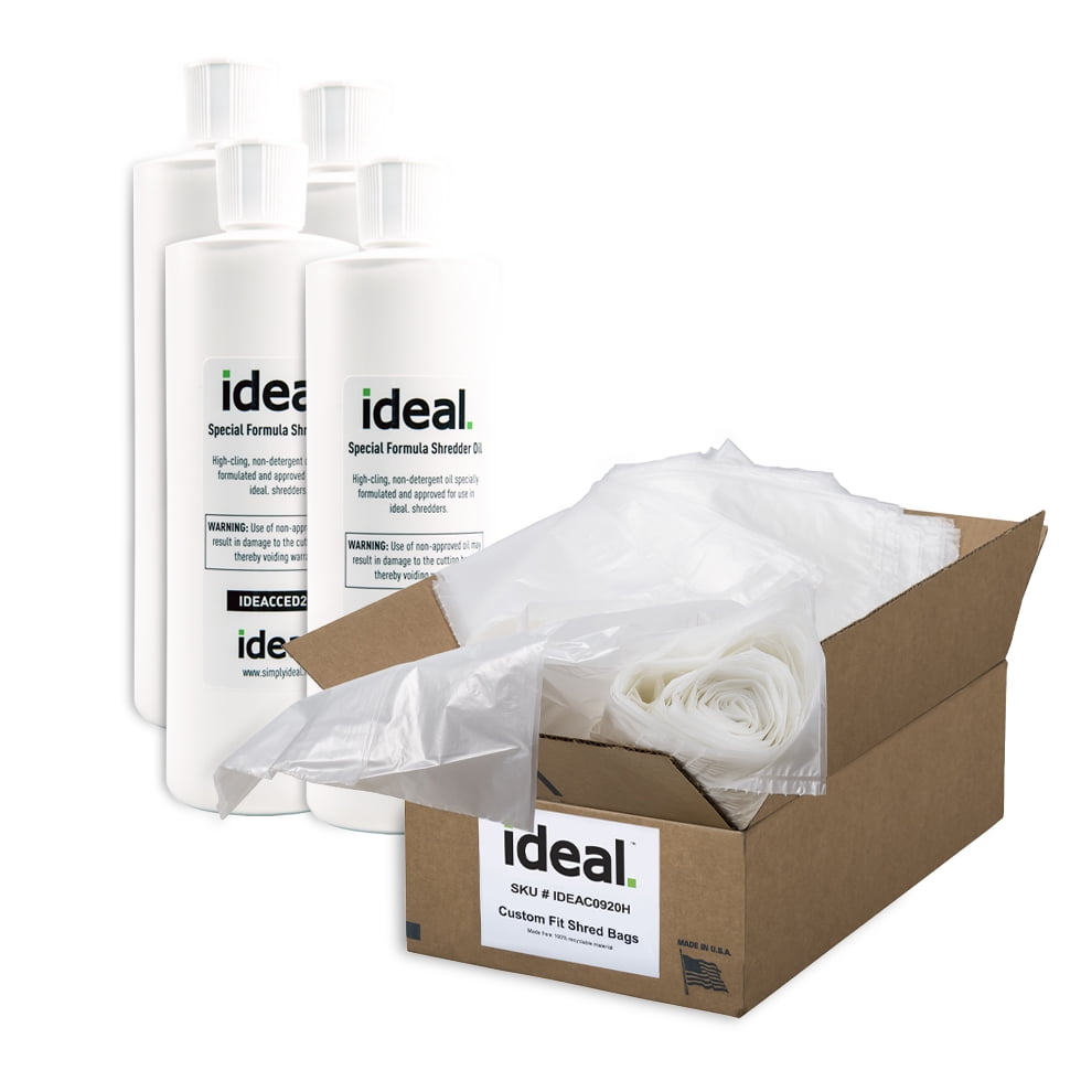 ideal. Shredder Oil and Bag Kit for Large Shredders, 40 Gallon Bags (80