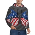 thumbnail image 2 of Goofa Butterfly With USA Flag for Men's Hooded Sweatshirt - Lightweight Pullover Hoodie with Kangaroo Pocket, Perfect for Everyday Wear-Large, 2 of 7