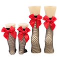thumbnail image 1 of Chaussettes Résille pour Femmes Chaussettes Hautes en Maille Bas de Mode avec Noeud en Satin, 1 of 6