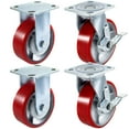 thumbnail image 1 of VEVOR Roulettes, Lot de 4, 6 x 2 Pouces, 2 Roulettes Rigides et 2 Pivotantes avec Frein Latéral, Plaque de Noyau en Fer Polyuréthane, Capacité de 1000 Lb par Roue, 1 of 9