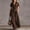 Dark Brown, variant on Morttic Women's Collared Button Shirt Short Sleeve Waist Cinched A-Line Elegant Solid Pockets Maxi Dress Vacation Casual Outfit Red,S