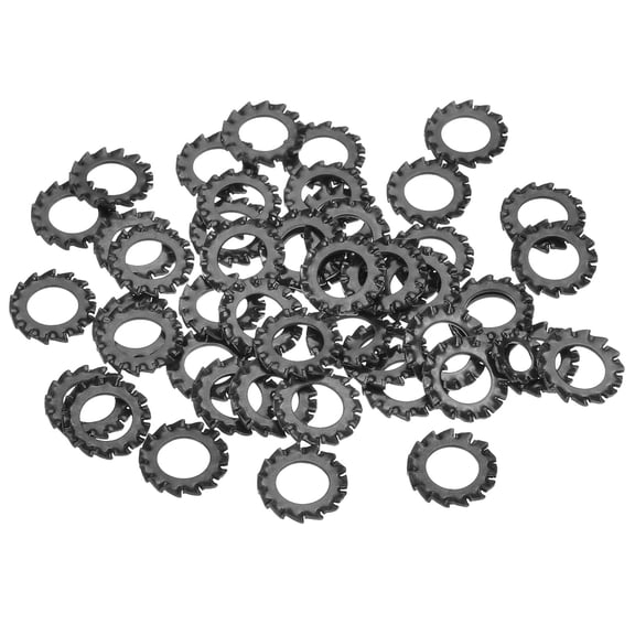 50Pack External Tooth Lock Washer M8 Carbon Steel Serrated Locking Washer Black