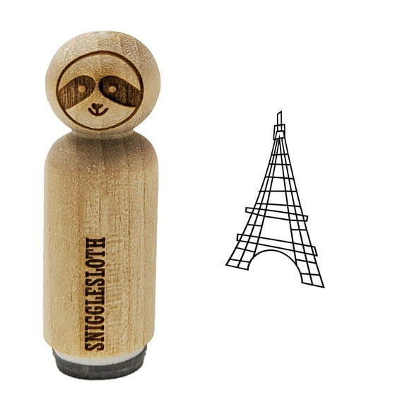 Eiffel Tower Paris France Doodle Rubber Stamp for Scrapbooking Crafting Stamping - Large 1-1/4 Inch