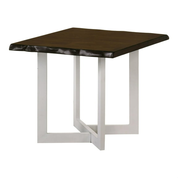 Furniture of America Krestian Contemporary Wood End Table in Oak and White