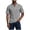 Gray, variant on Mens Lightweight V Neck T-Shirts Summer Short Sleeve Plain Tees Casual Hippie Single Button Henley Shirt