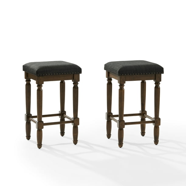 Crosley Furniture Aldrich Bar Stool, Charcoal Bar Stools Set Of 2