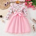 thumbnail image 2 of Staki Girls Long Sleeve Dress Girls Dresses Toddler Winter Long Sleeve Party Tulle Dresses for Girls(Pink,5-6 Years), 2 of 7