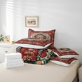 thumbnail image 5 of Erosebridal Geometric Boho 7 Pcs Comforter Set Queen Bohemian Exotic Bedding Red Green Lattice Tribal Bed in A Bag Sheet Set Retro Indian Floral Bedroom Decor Vintage Flower Fitted Sheet, 5 of 5