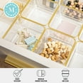 thumbnail image 4 of Martha Stewart Kerry 12 Pack Plastic Stackable Office Desk Drawer Organizers with Gold Trim, 3" x 3", 4 of 10