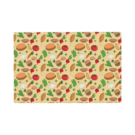 

Table Placemats Set of 6 - Herb Of Hamburger 12x18 In Faux Linen Double Heat Resistant Place Mats Cloth Indoor/Outdoor Placemats Washable Table Mats for Dining Kitchen Party