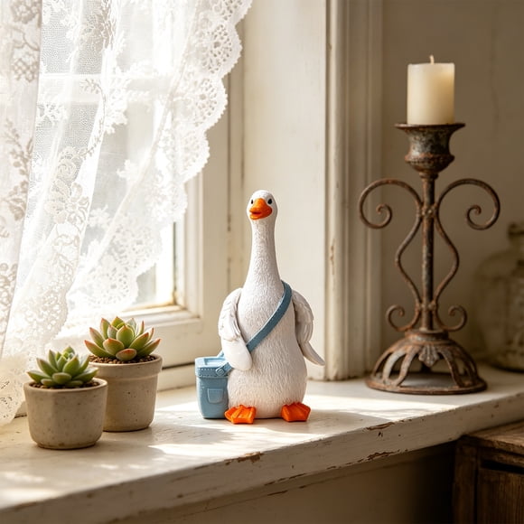 Cute One Shoulder Backpack Ducks Resin Crafts Ornament Can Decorate Desktop Foyer Available For A Gift Adding A Warm Mood To The Home