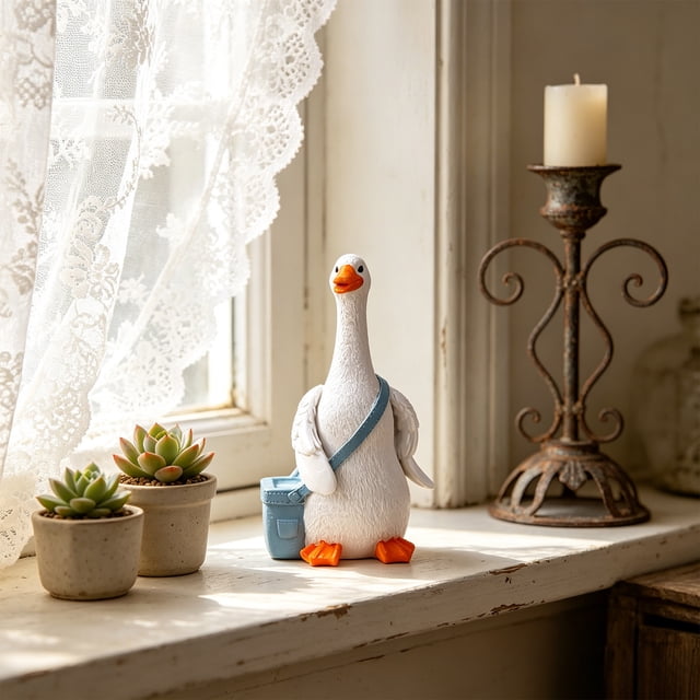Cute One Shoulder Backpack Ducks Resin Crafts Ornament Can Decorate Desktop Foyer Available For A Gift Adding A Warm Mood To The Home