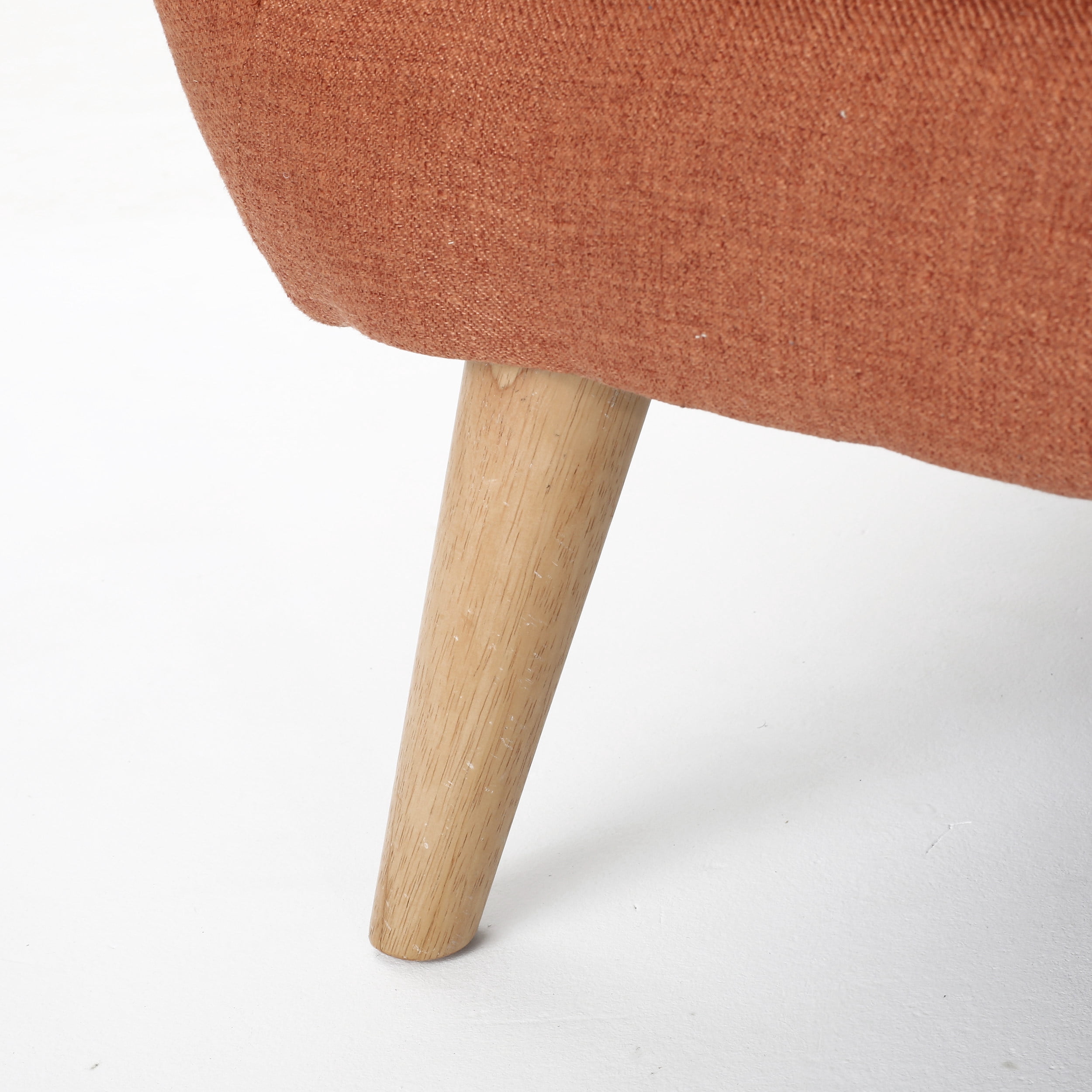 Noble House Petite Fabric Tufted Sofa, Burnt Orange