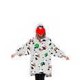 thumbnail image 2 of goowrom Parent-Child Velvet Wearable Blanket Cartoon Animal Printed Hoodie, 2 of 10