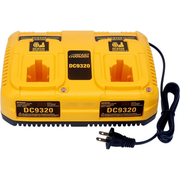 7.2V-18V Dual Port Fast Charger DC9320 Replacement for Dewalt 18V 14.4V 12V 9.6V 7.2V NiCd NiMh XRP Battery DC9098 DC9099 DW9099 DC9096 DW9094 DW9072 DW9062 DW9057