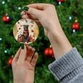 thumbnail image 4 of Welcome Fall Pitbull Enjoys School Time Autumn Fall Leaves Ceramic Round Ornament Terrier Dog Lover Home Tree Decor - 02013, 4 of 5