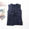 thumbnail image 3 of Pounoo Lightweight Puffer Vests for Women Button Up Solid Color Sleeveless Coat Warm Fall Winter Waistcoat Down Jacket Gift, 3 of 4