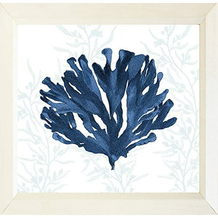 Usa Home Decor FRAMED Navy Coral II 12x12 Nautical Art Print Wall Home Decor by Stacey PowellMADE IN THE USA! ()