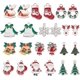 thumbnail image 1 of 1 caja de 48 dijes navideños de esmalte plateado, con forma de árbol de Navidad, copo de nieve, calcetines de Papá Noel, campanas y colgantes de nieve., 1 of 9