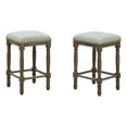 thumbnail image 2 of Carolina Classics Brittany Deluxe 26" Wood Stool in Walnut Brown (Set of 2), 2 of 6