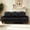 Black, variant on 81.5" Classic 3-Seater Sofa with Rolled Arms and Brass Nails, Faux Leather Upholstered Couch with Solid Wood Legs for Living Room Study, Burgundy