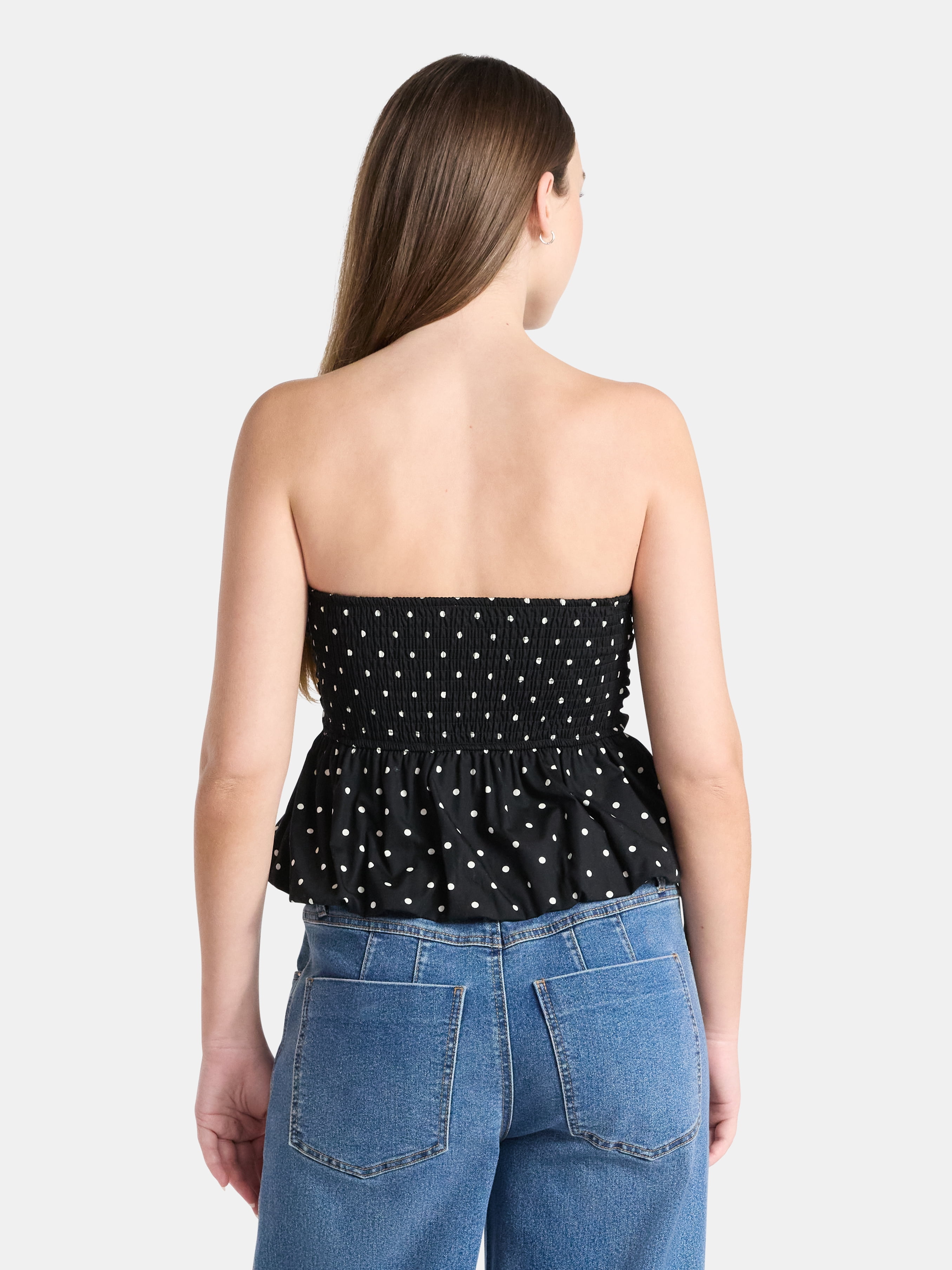 No Boundaries Cotton Strapless Bubble Top, Women's