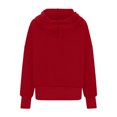 thumbnail image 5 of HOMBOM Red Women Fall Sweatshirt Plain V-Neck Hooded Soft Casual Long Sleeve Zip-Up Sweatshirt XL, 5 of 6