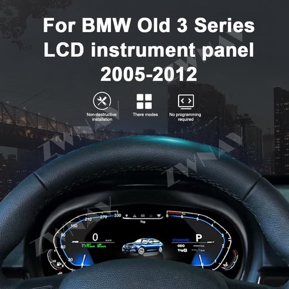 ZWNAV 12.3 Inch Car LCD Digital Instrument Panel Cluster Speedometer for BMW 3 Series 2005-2012
