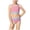 Pink, variant on Girls 2 Piece Bikini Set Beach Sports Bathing Suit Colorblock High Waist Athletic Swimsuit Summer Swimwear 7-16 Years