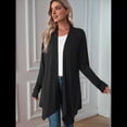 thumbnail image 4 of Chaqueta Informal de Cuartos y Abertura Frontal para Mujer, Abrigo Ligero y Moderno con Abertura Frontal. Negro XL, 4 of 9