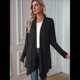 thumbnail image 4 of Chaqueta Informal de Cuartos y Abertura Frontal para Mujer, Abrigo Ligero y Moderno con Abertura Frontal. Negro XL, 4 of 9