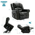 thumbnail image 5 of Electric Power Lift Recliner Chair with Massage and Heat for Elderly, 2 Remote Controls, 2 Side Pockets, and USB Ports, Faux Leather (Black), 5 of 7