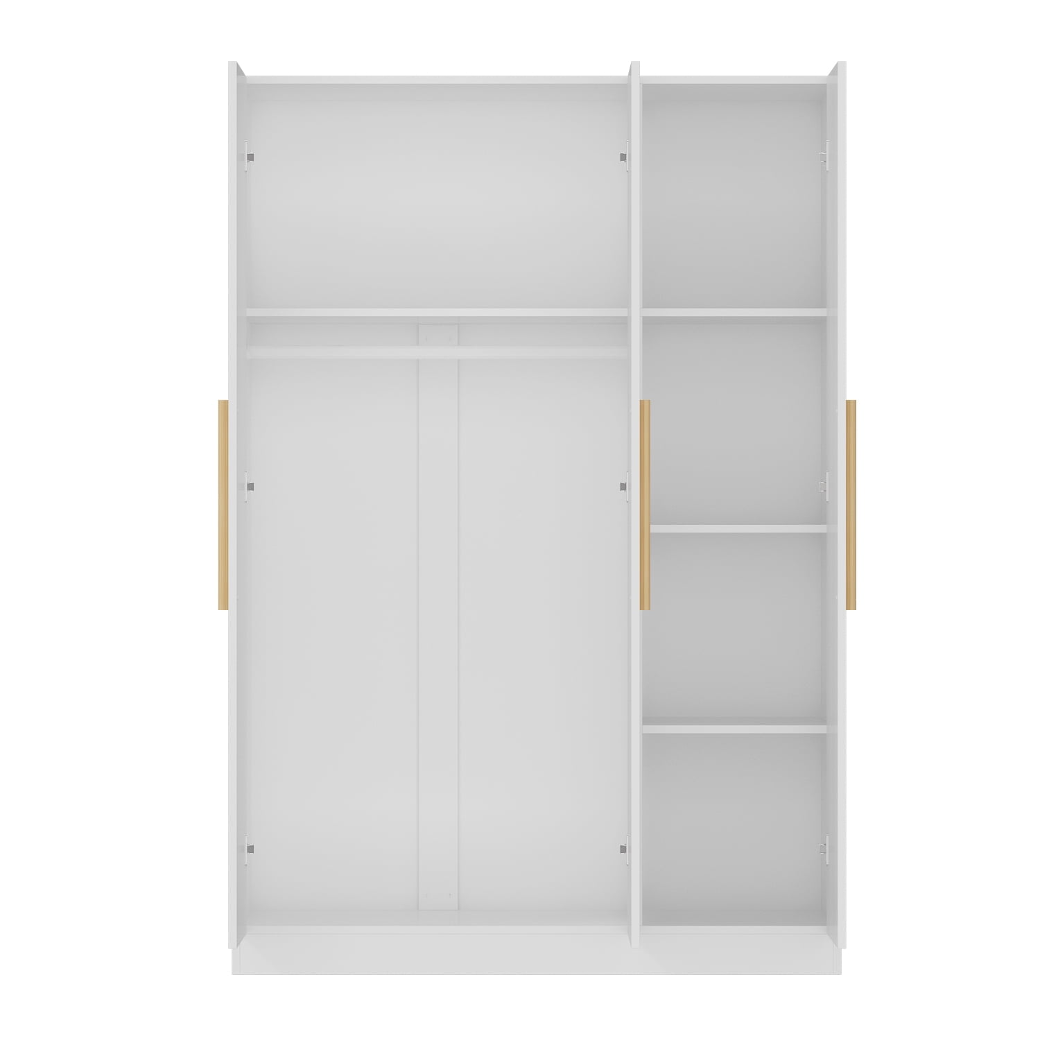 WIAWG Wardrobe Armoire, 3 Door Large Modern Closet Storage Cabinet for Bedroom w/Metal Handle, White