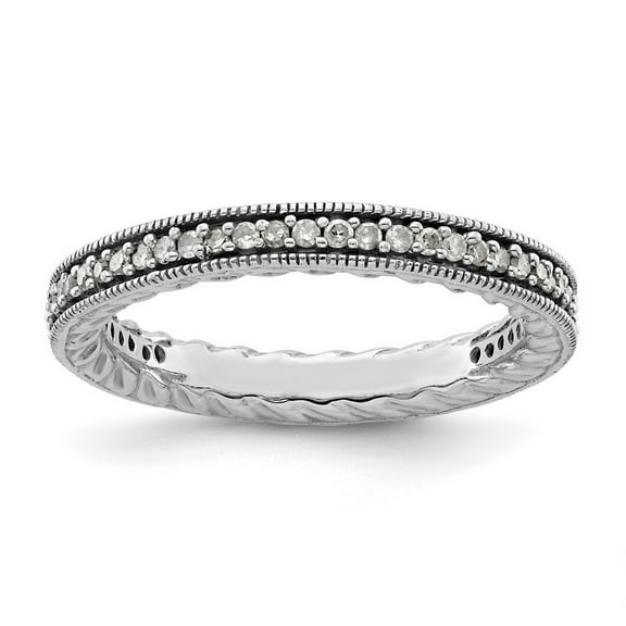 Diamond Sterling Silver Polished Ring