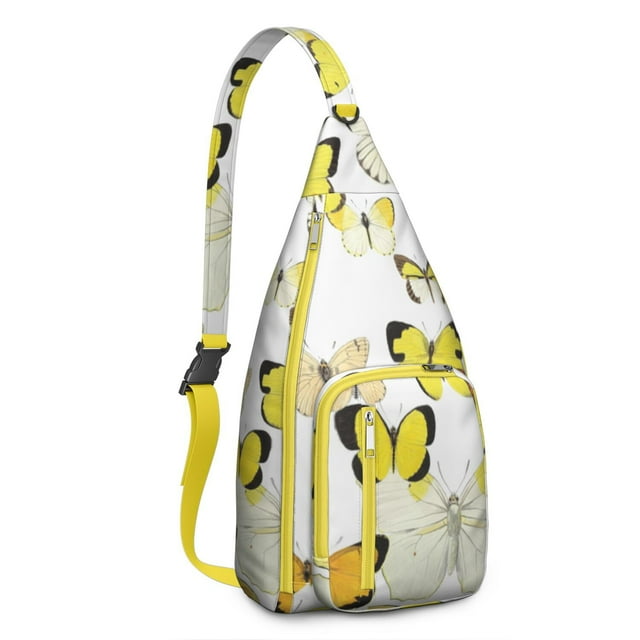 Tropical Butterfly Sling Backpack – Artistic & Fashionable Crossbody Shoulder Bag, MultiLayer Storage for Outdoor Adventures, Commuting & Photography