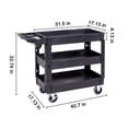 thumbnail image 4 of KFFKFF Utility Service Cart 360° Swivel Wheels 550lbs 3 Shelf (2 with Brakes),for Garage, Warehouse, Cleaning, Office & Workplace, 4 of 9