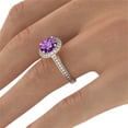 thumbnail image 3 of Amethyst 2.10 ctw Ring with Diamonds 14K Rose Gold Halo Filigree With Accents, 3 of 7